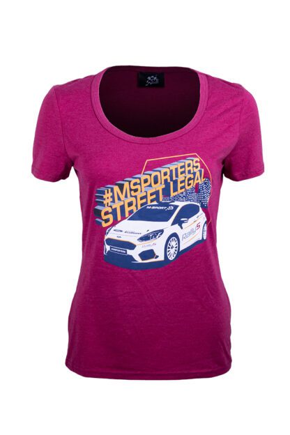 M-Sport Ladies Scoop Neck #Msporters Street Legal SS Tee - Burgundy Melange - Image 2