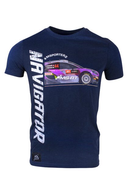 M-Sport Men's "Race Navigator" T-Shirt - Navy Melange - Image 3