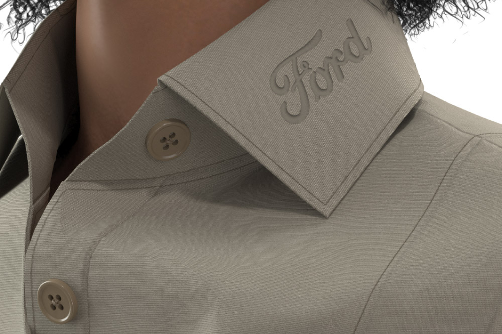Ford Ladies Button Up Dress with Blue Belt - Image 3