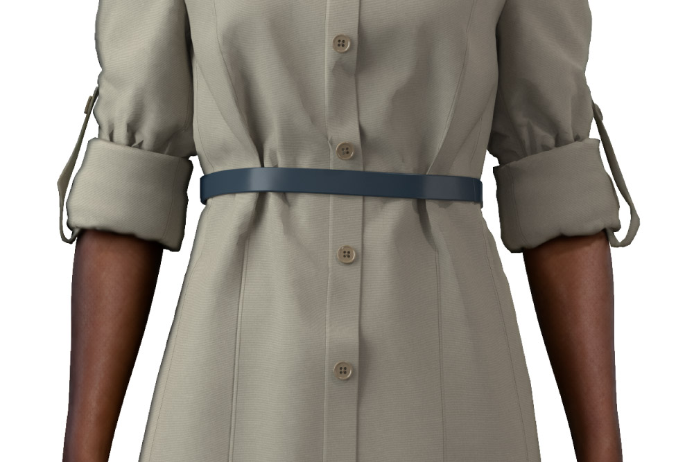Ford Ladies Button Up Dress with Blue Belt - Image 4